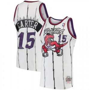 Men's Toronto Raptors Vince Carter #15 White 1998 Delightful 99 Hardwood Classics Swingman Jersey Collector's item! A rare addition to any collection.