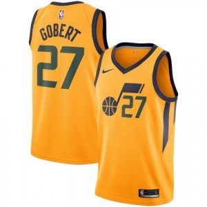 Men's Utah Jazz Rudy Gobert Fantastic #27 Nike Gold Replica Swingman Jersey Statement Edition Limited stock! Be quick and grab this must - have jersey to support your team.