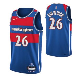 Men's Washington Wizards Spencer Dinwiddie #26 Nike Royal 2021/22 Swingman NBA Jersey City Exceptional Edition Sports enthusiasts