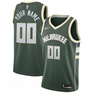 Milwaukee Bucks Nike Swingman Custom Jersey Green Icon Edition Outstanding Collectors