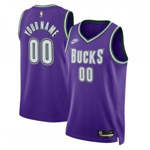Milwaukee Bucks Nike Unisex 2022/23 Custom Swingman Jersey Classic Superb Edition Purple Retailers