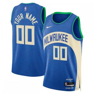 Milwaukee Terrific Bucks Nike Unisex 2023/24 Custom Swingman Jersey Royal City Edition Retailers