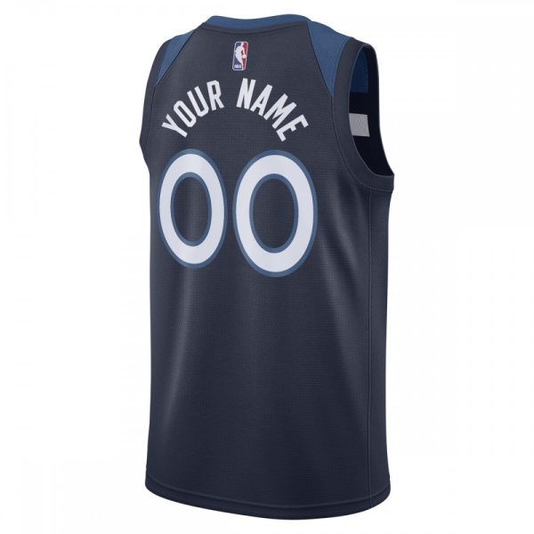 Minnesota Timberwolves Nike Swingman Luxurious Custom Jersey Navy Icon Edition - Image 3