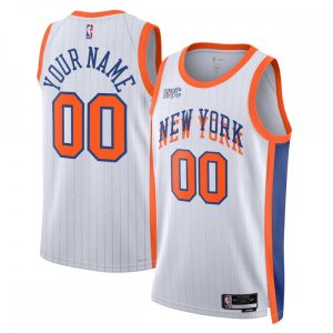 New York Knicks Nike Unisex 2024/25 Custom Swingman Magnificent Jersey City Edition White Sports fans