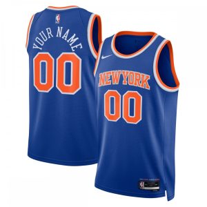 New York Knicks Nike Unisex Fantastic 2022/23 Swingman Custom Jersey Blue Icon Edition Sports fans