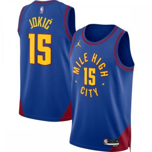 Nikola Jokic Denver Nuggets Jordan Brand 2022/23 Statement Sophisticated Edition Swingman Jersey Blue Sports fans