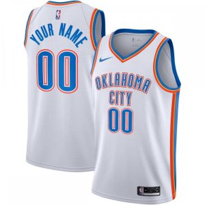 Oklahoma City Thunder Nike Notable 2020/21 Swingman Custom Jersey Association Edition White Enhance your game - day look! Get this fashionable jersey.