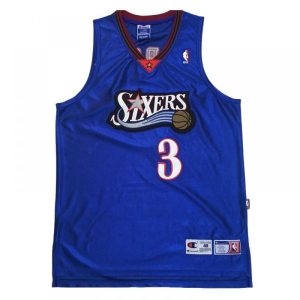 Philadelphia 76ers Allen Iverson #3 Enchanting Throwback Blue Champions Jersey Team spirit! Show it off with this awesome jersey.
