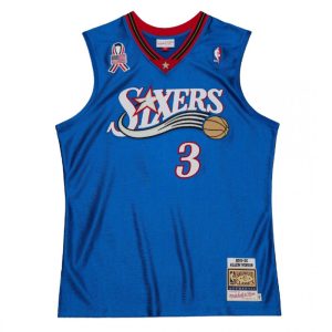 Philadelphia 76ers Allen Stylish Iverson #3 Throwback Blue 2001 02 Hardwood Classics Jersey Join the elite! Get this exclusive jersey.