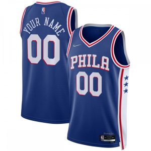 Philadelphia 76ers Nike Premium - grade 2021/22 Diamond Swingman Custom Jersey Icon Edition Royal Collector's item! A rare addition to any collection.