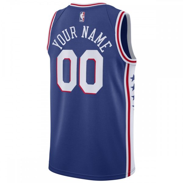 Philadelphia 76ers Nike Swingman Custom Classy Jersey Blue Icon Edition - Image 3