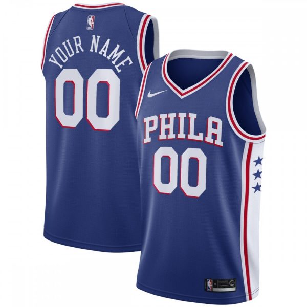 Philadelphia 76ers Nike Terrific Youth Swingman Custom Jersey Blue Icon Edition Celebrate your team! Order this commemorative jersey.