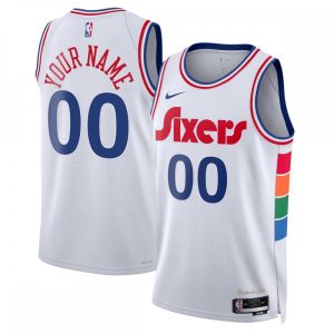 Philadelphia High - quality 76ers Nike Unisex 2024/25 Custom Swingman Jersey City Edition White Enhance your game - day look! Get this fashionable jersey.