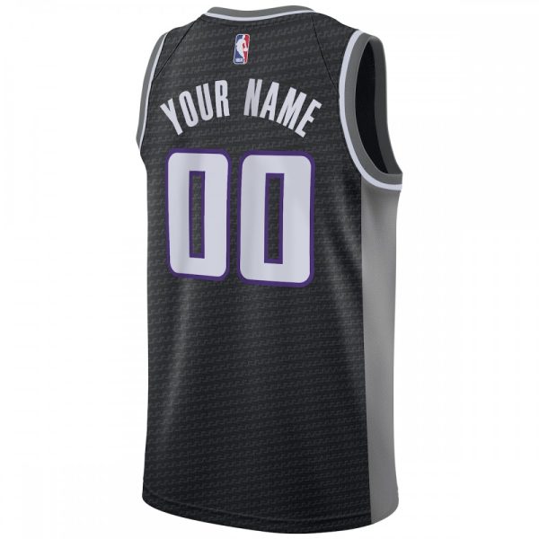 Sacramento Kings Nike Swingman Custom Jersey Black Statement Dashing Edition - Image 3