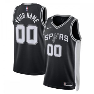 San Antonio Spurs Nike Unisex 2022/23 Swingman Premium Custom Jersey Black Icon Edition Sports fans