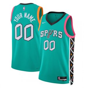 San Striking Antonio Spurs Nike Unisex 2022/23 Swingman Custom Jersey City Edition – Turquoise Experience luxury! Order this high - end jersey.