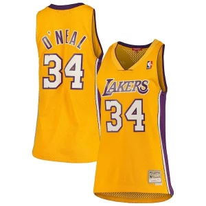 Shaquille O'Neal Los Angeles Lakers Charming Women's 1999/00 Hardwood Classics Swingman Jersey Gold Limited stock! Be quick and grab this must - have jersey to support your team.