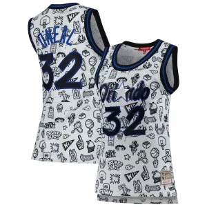 Shaquille O'Neal Superb Orlando Magic Women's 1994 Doodle Swingman Jersey White Limited edition! Don't miss your chance to own this unique jersey.