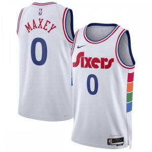 Tyrese Maxey Philadelphia 76ers Nike Unisex 2024/25 Swingman Player Jersey City Phenomenal Edition White Enhance your game - day look! Get this fashionable jersey.