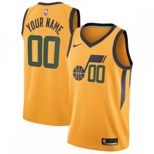 Utah Jazz Nike Swingman Custom Notable Jersey Statement Edition Gold Authentic look! Wear this genuine jersey.
