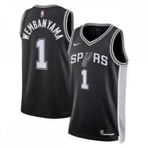 Victor Wembanyama San Antonio Spurs Nike Unisex 2023 NBA Draft First Round Pick Swingman Jersey Icon Edition Black Impressive Sports enthusiasts